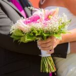 How to Decorate Your Wedding Cake Table - How to Decorate Your Wedding Cake Table: elegant tablecloth, floral arrangements, and personalized cake topper