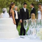 Wedding portrait of Margaret Hoover and John Avlon in elegant attire